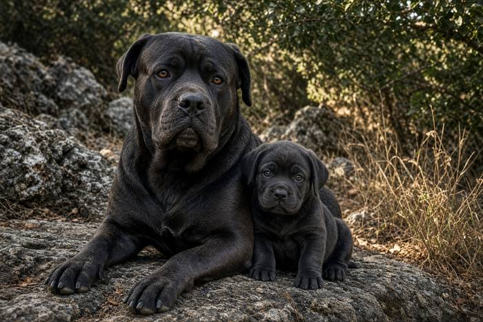 Cane Corso poster, Adult and Puppy