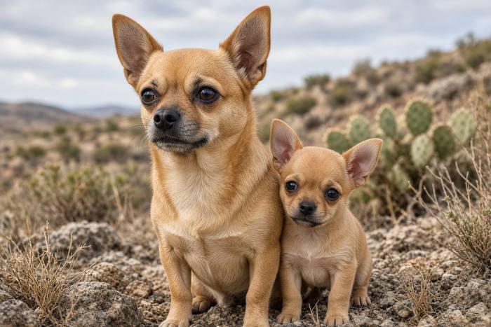 Chihuahua poster, Adult and Puppy