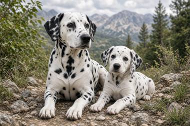 Dalmatian poster, Adult and Puppy