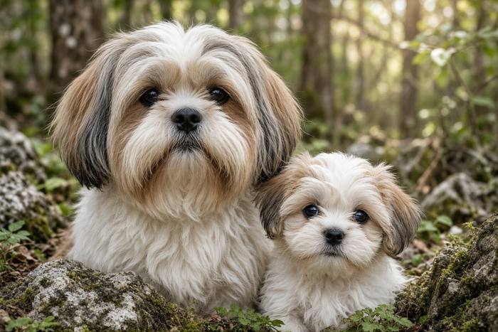 Shih Tzu poster, Adult and Puppy