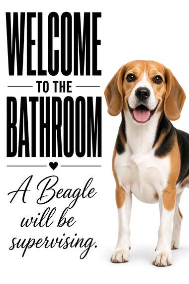 Beagle poster, Bathroom Supervisors
