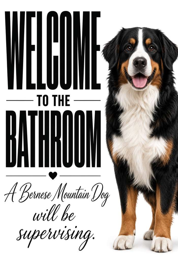 Bernese Mountain Dog poster, Bathroom Supervisors