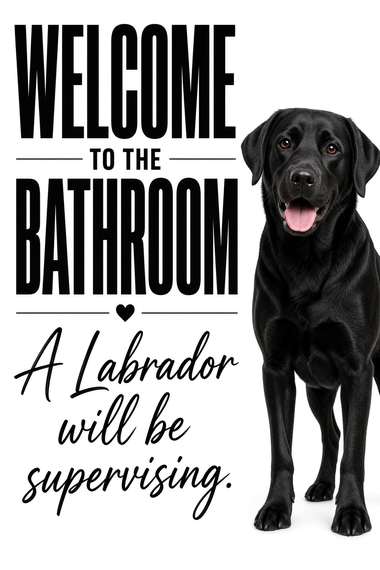 Black Labrador poster, Bathroom Supervisors