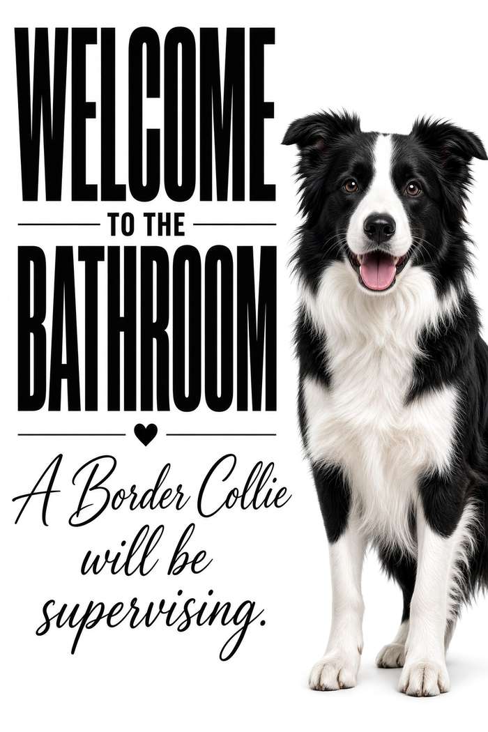 Border Collie poster, Bathroom Supervisors