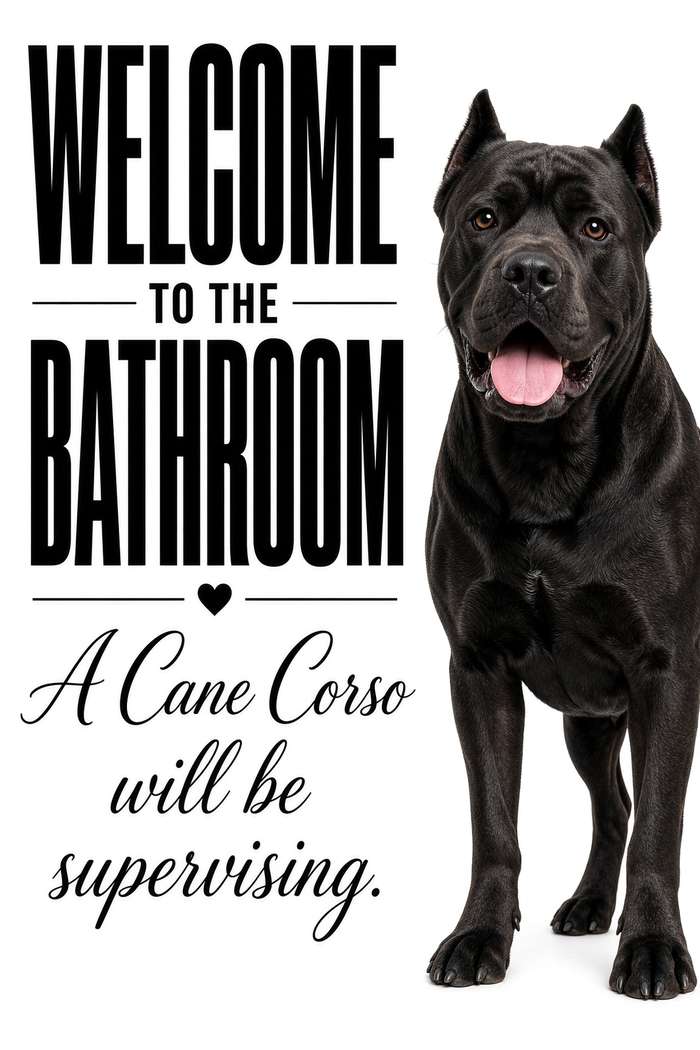 Cane Corso poster, Bathroom Supervisors