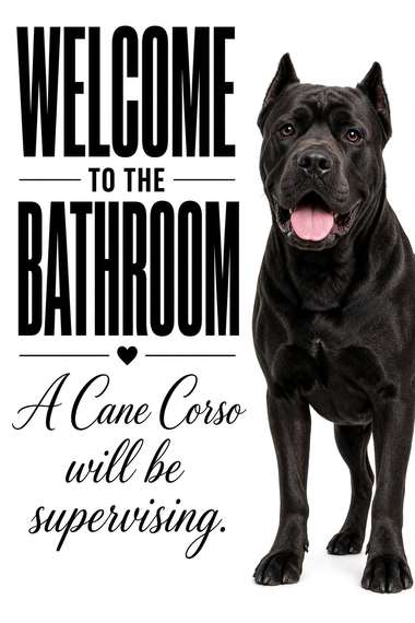 Cane Corso poster, Bathroom Supervisors