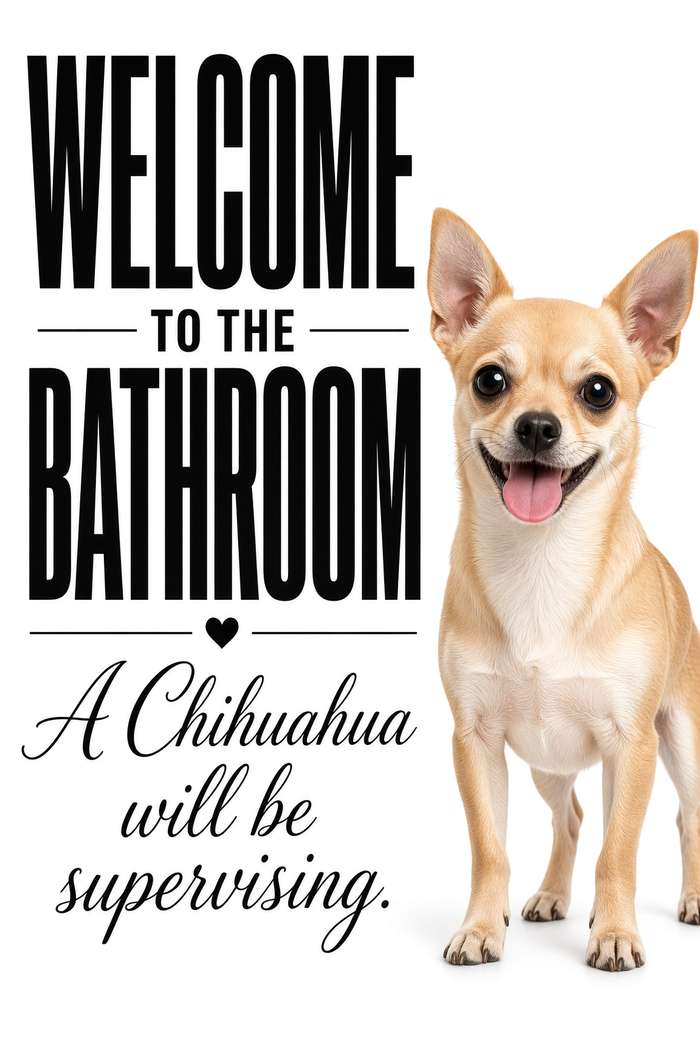Chihuahua poster, Bathroom Supervisors