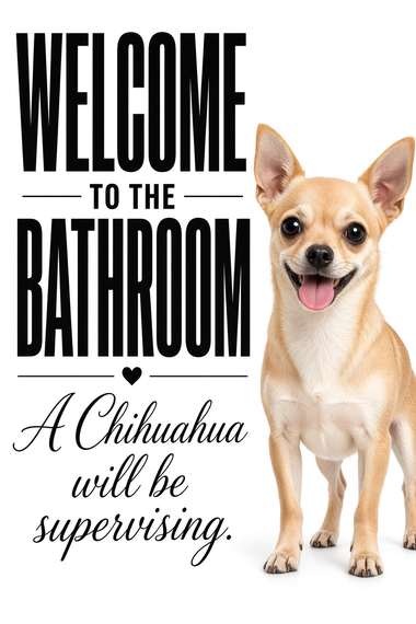 Chihuahua poster, Bathroom Supervisors