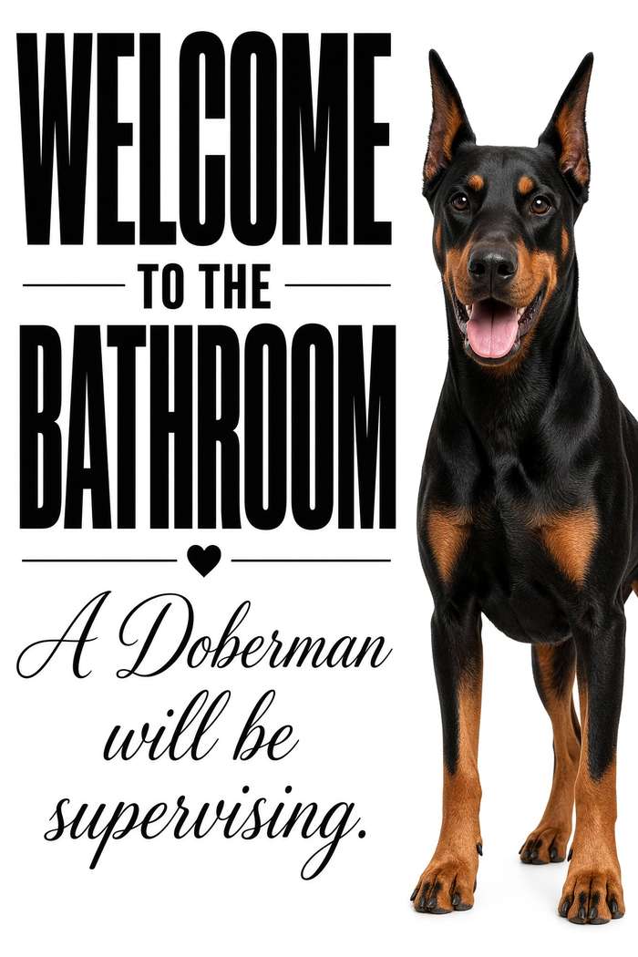 Doberman poster, Bathroom Supervisors