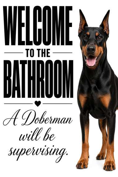 Doberman poster, Bathroom Supervisors