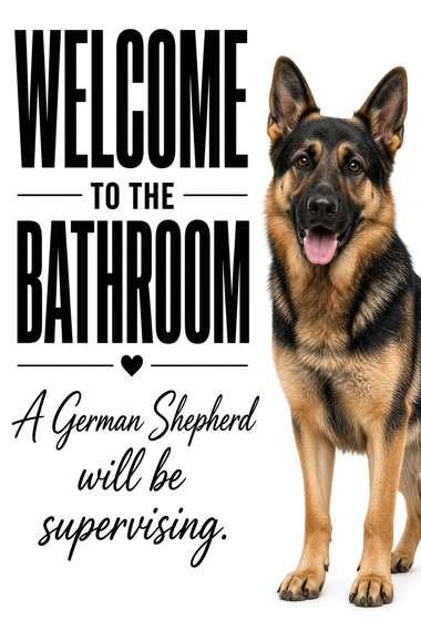 German Shepherd poster, Bathroom Supervisors