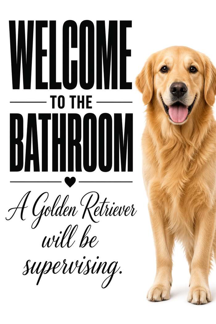 Golden Retriever poster, Bathroom Supervisors
