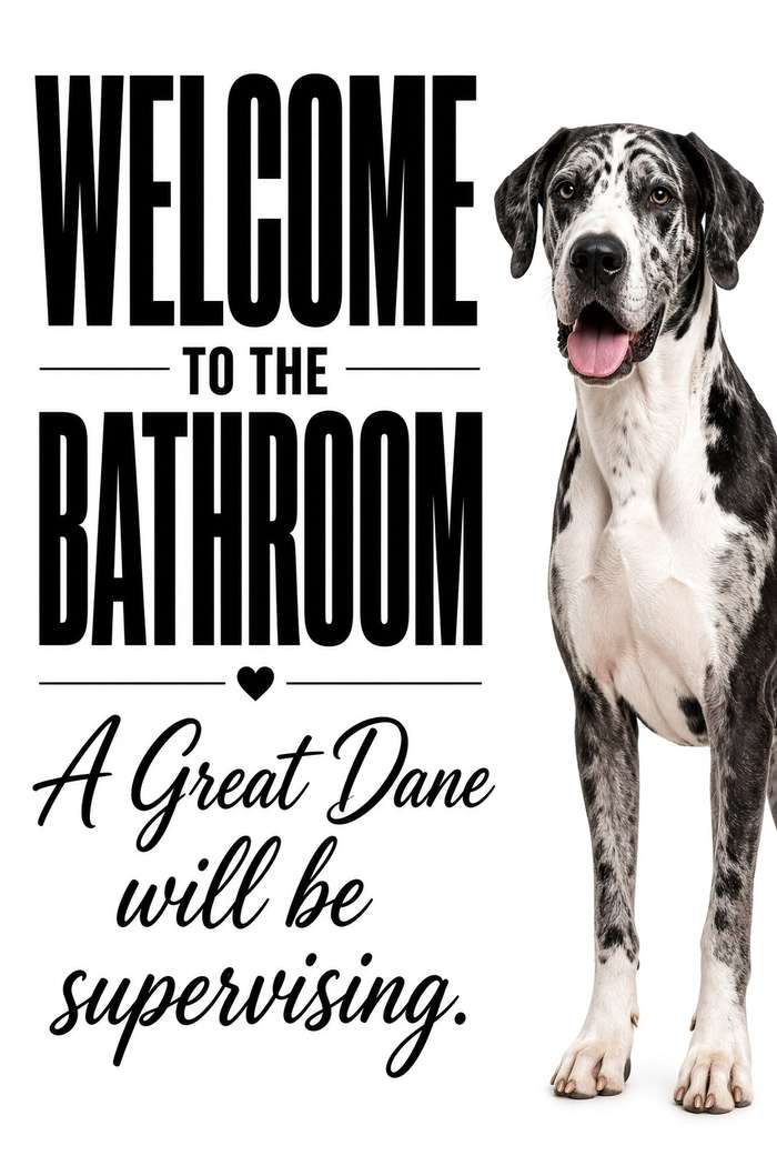 Great Dane poster, Bathroom Supervisors