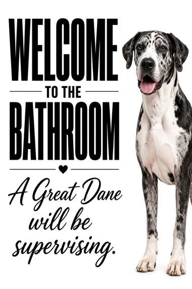 Great Dane poster, Bathroom Supervisors