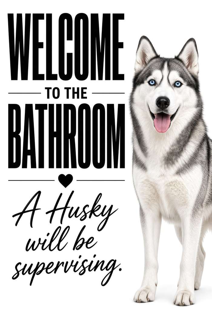 Siberian Husky poster, Bathroom Supervisors