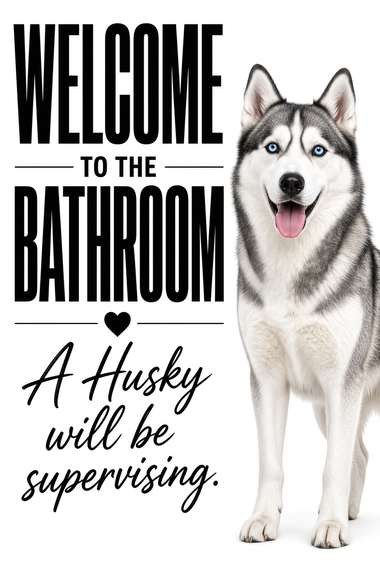 Siberian Husky poster, Bathroom Supervisors