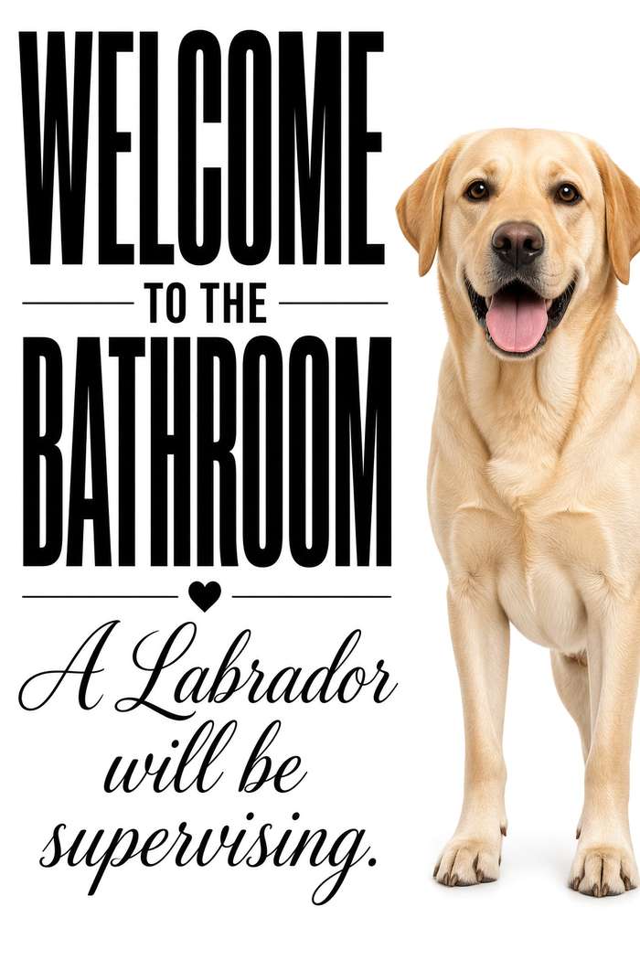 Labrador Retriever poster, Bathroom Supervisors