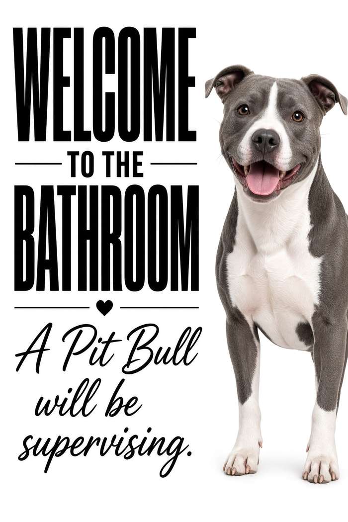 Pit Bull poster, Bathroom Supervisors