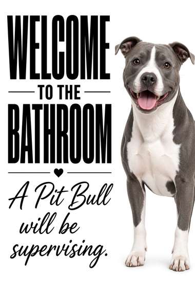 Pit Bull poster, Bathroom Supervisors
