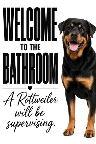 Rottweiler poster, Bathroom Supervisors