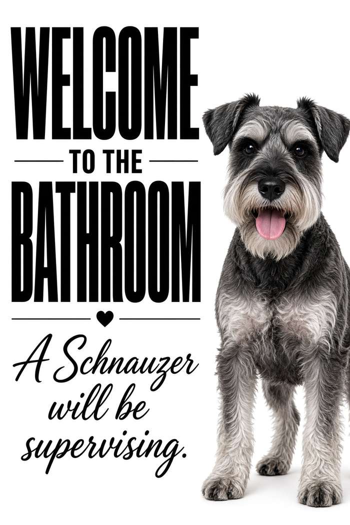 Schnauzer poster, Bathroom Supervisors