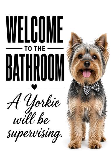 Yorkshire Terrier poster, Bathroom Supervisors