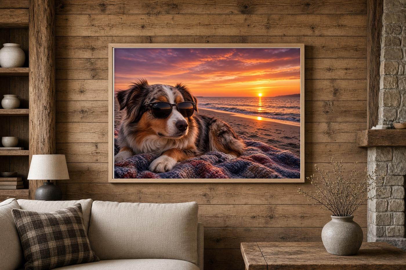 Beach Day Dogs poster example