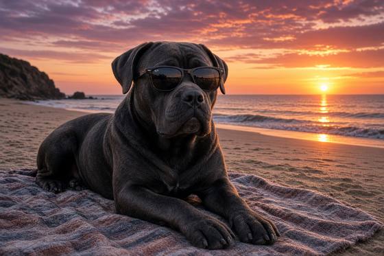 Cane Corso poster, Beach Day Dogs