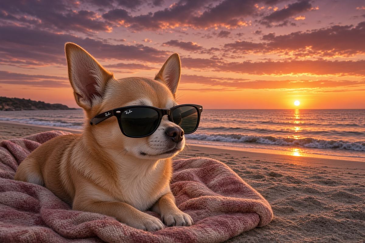 Chihuahua poster, Beach Day Dogs