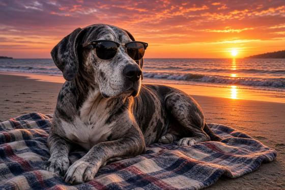 Great Dane poster, Beach Day Dogs