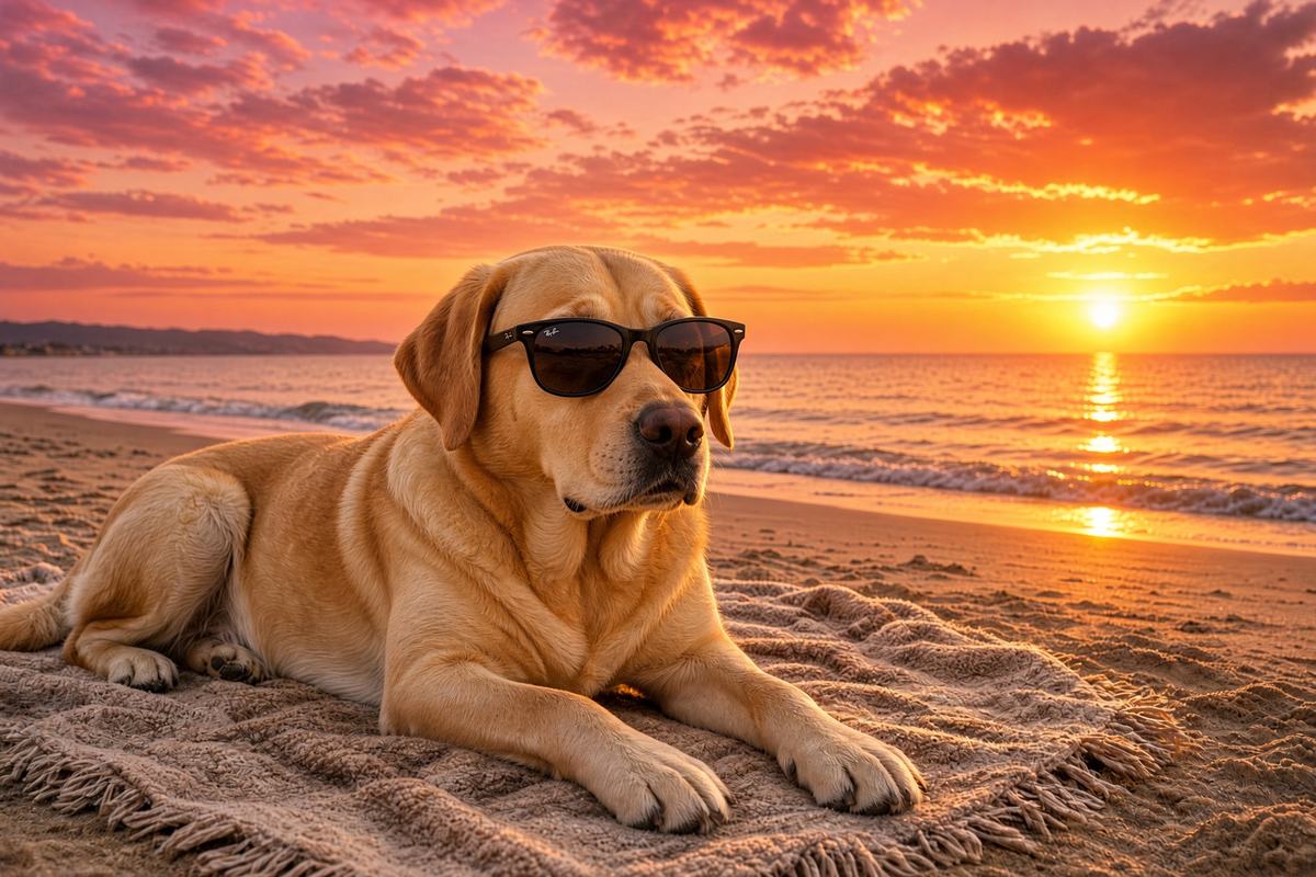 Labrador Retriever poster, Beach Day Dogs