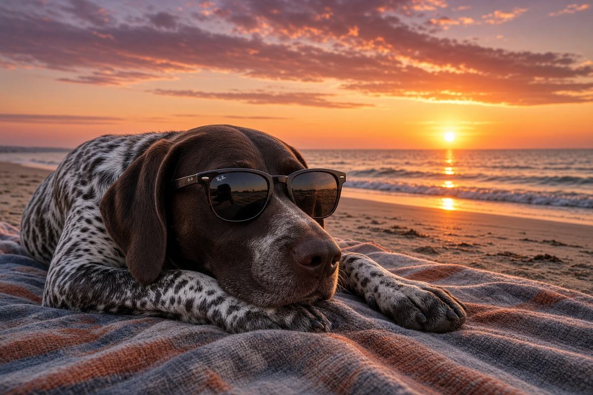 German Shorthaired Pointer poster, Beach Day Dogs