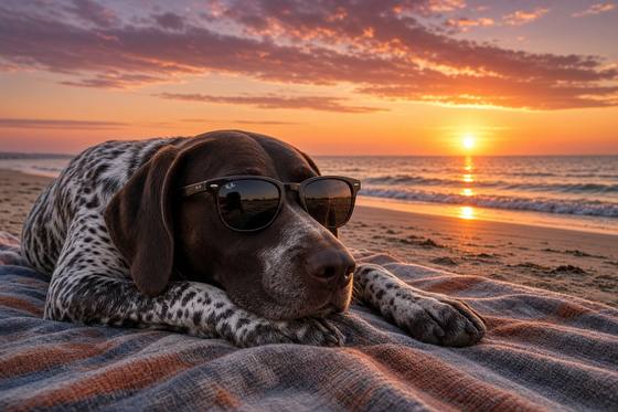 German Shorthaired Pointer poster, Beach Day Dogs