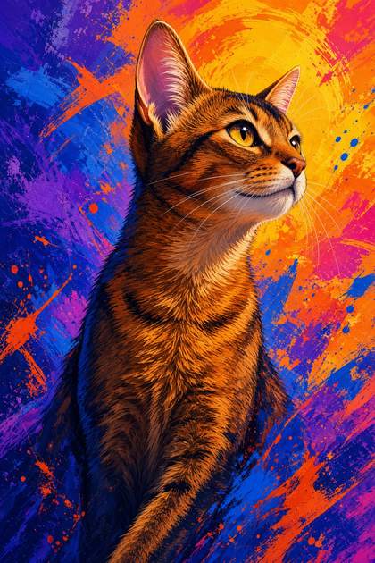 Abyssinian poster, Anime Cats