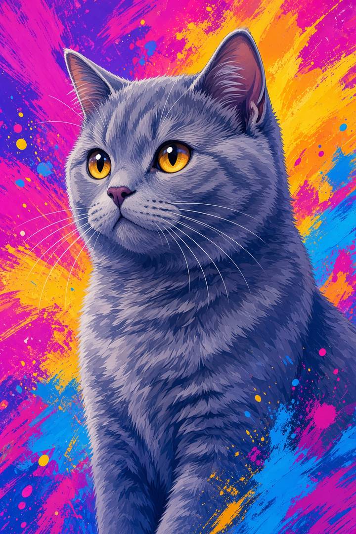 British Shorthair poster, Anime Cats
