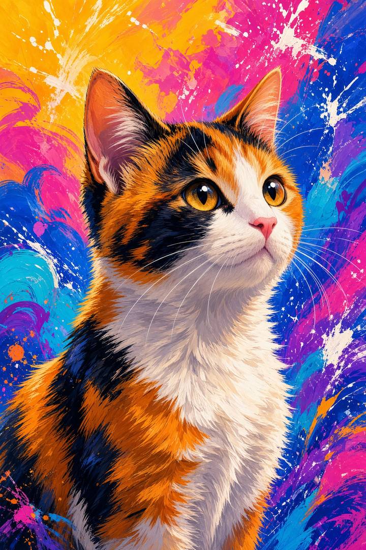 Calico poster, Anime Cats