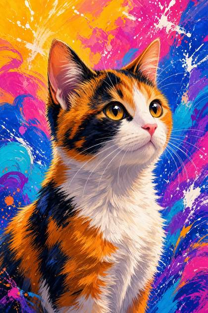 Calico poster, Anime Cats