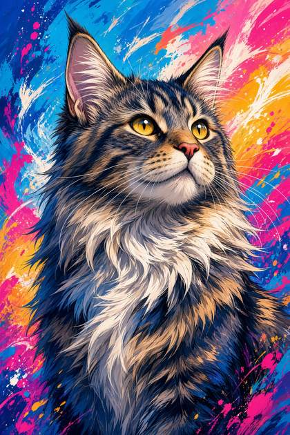Maine Coon poster, Anime Cats