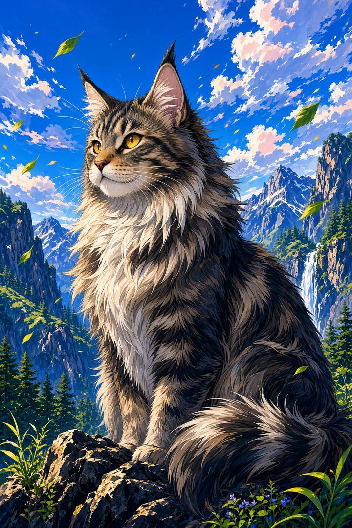 Norwegian Forest poster, Anime Cats