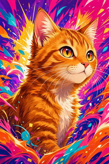 Orange Tabby poster, Anime Cats