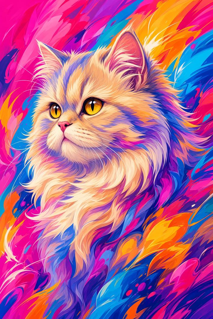 Persian poster, Anime Cats