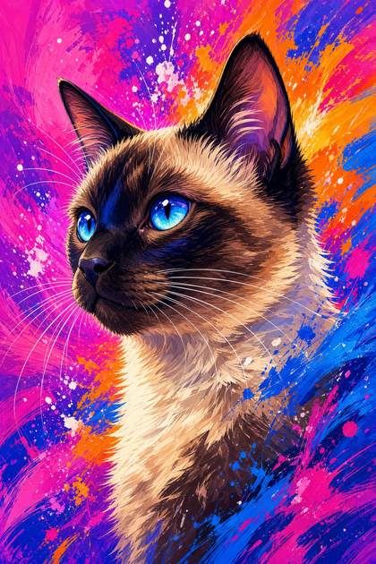 Siamese poster, Anime Cats