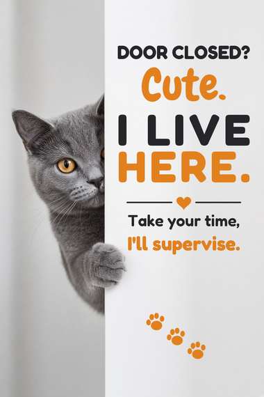 Britishshorthair poster, Cats at the Door