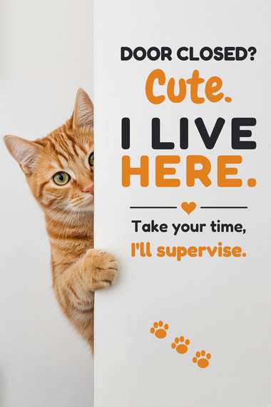 Orangetabby poster, Cats at the Door