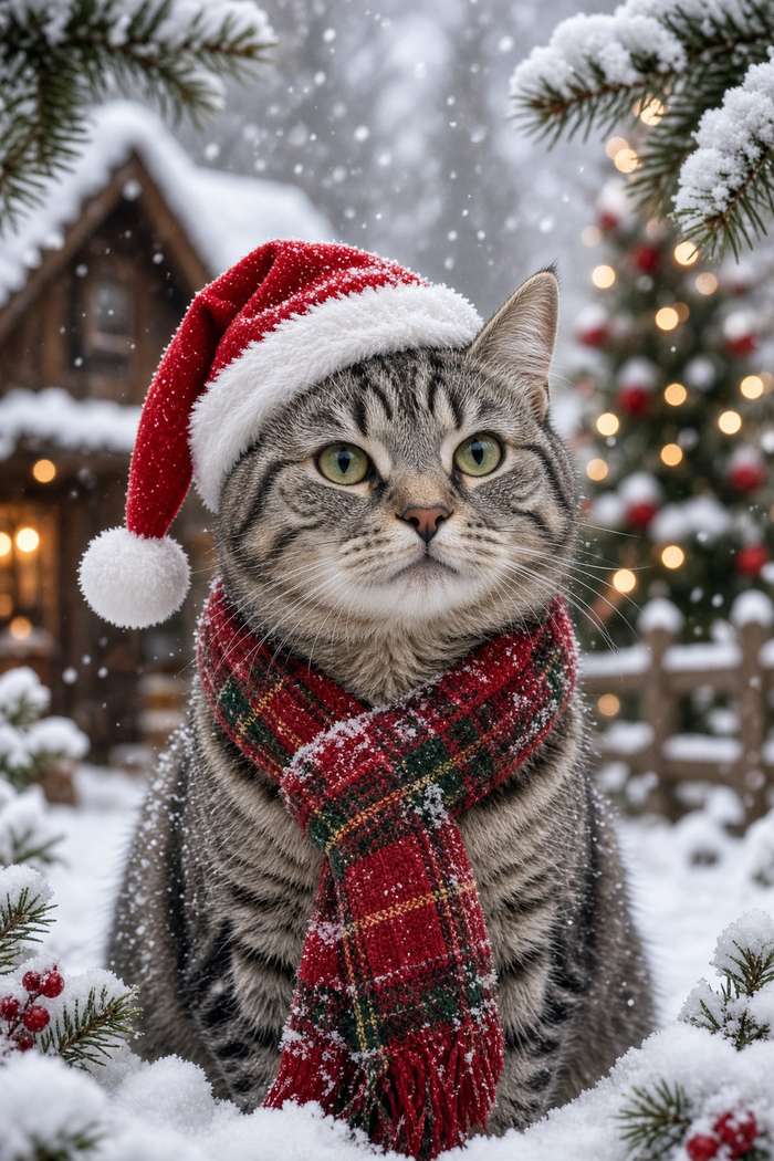 American Shorthair poster, Christmas Cats