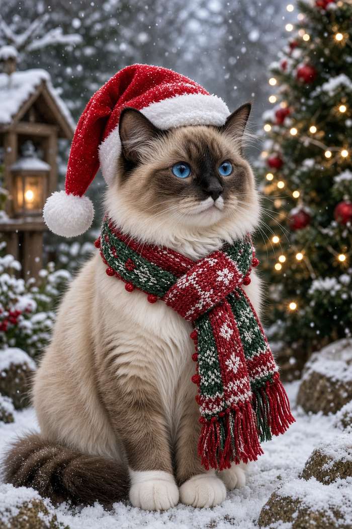 Birman poster, Christmas Cats