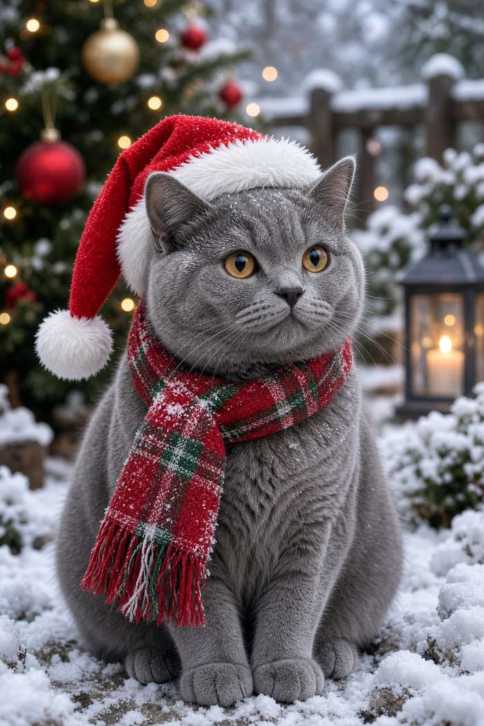 British Shorthair poster, Christmas Cats
