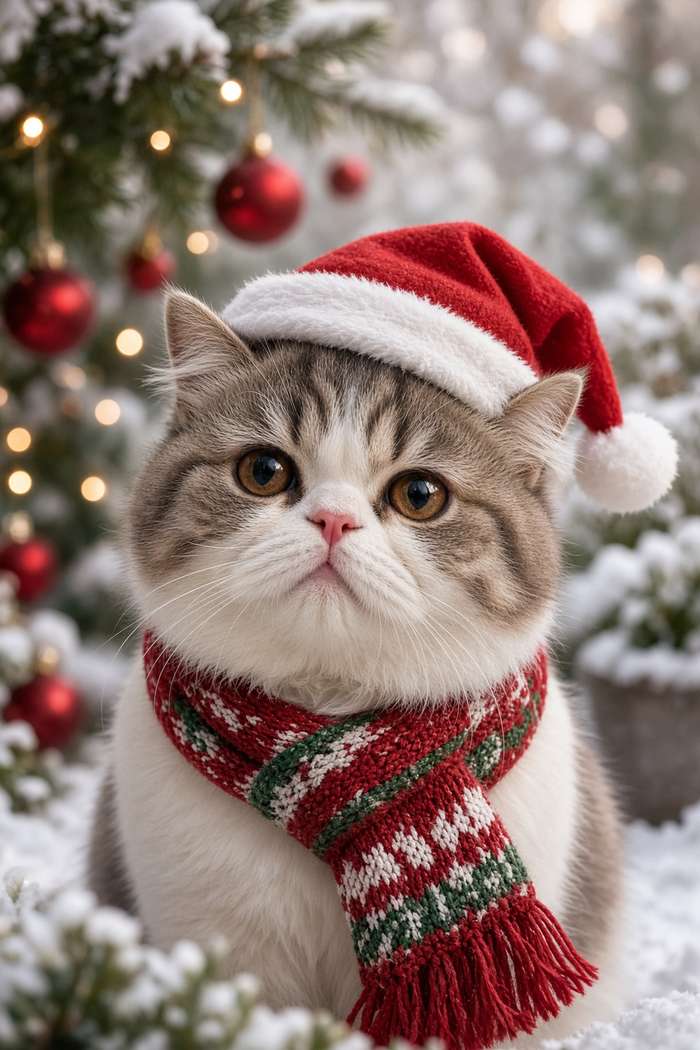 Exotic Shorthair poster, Christmas Cats