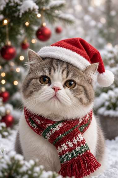 Exotic Shorthair poster, Christmas Cats