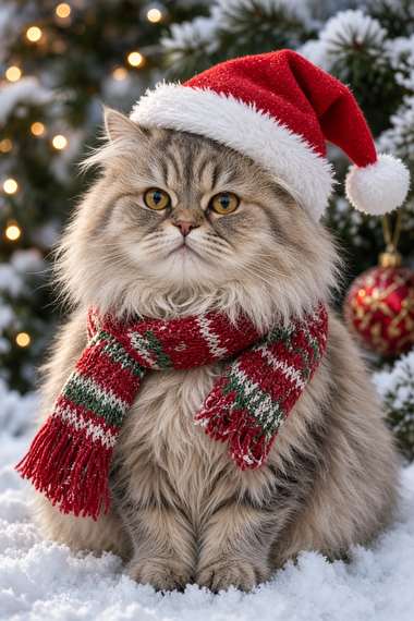 Persian poster, Christmas Cats